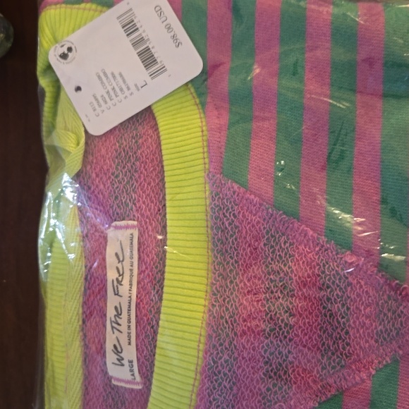 We The Free by Free People Striped Crewneck Oversized Sweatshirt in Pink… - Picture 5 of 5